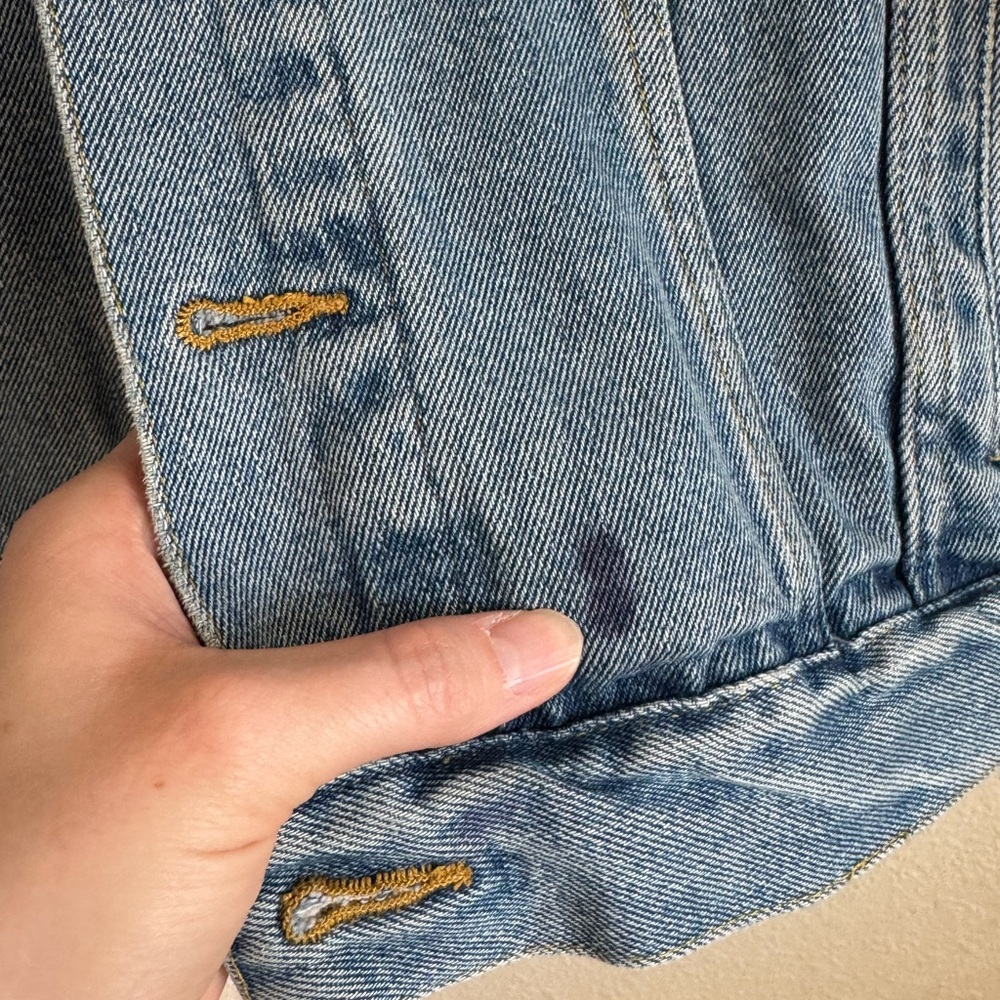 VTG Wrangler Hero Womens Small Trucker Denim Western Jacket 90s Gorpcore Worn In - Picture 11 of 11